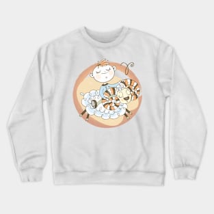 Zodiac Aries Cute Kid Design Horoscope Gift Crewneck Sweatshirt